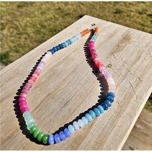 Multicolor Dyed Quartz Necklace